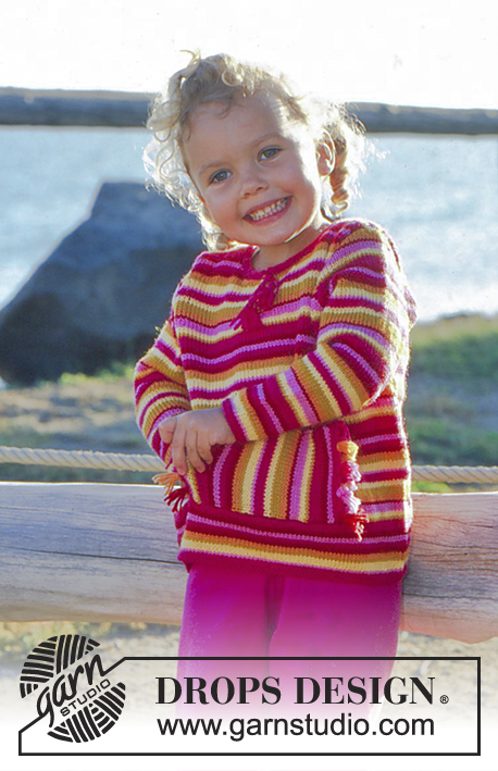 Summer Wish / DROPS Baby 10-4 - DROPS Jumper or jacket with stripes