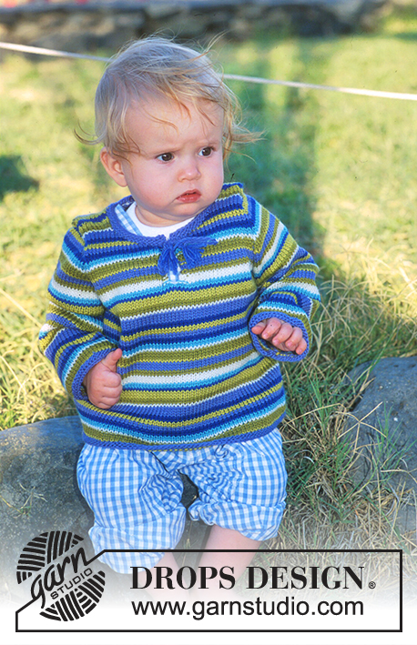 Summer Wish / DROPS Baby 10-4 - DROPS Jumper or jacket with stripes