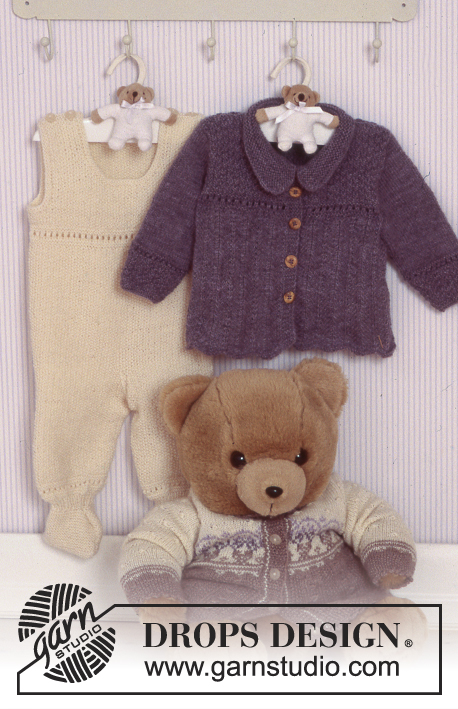 Little Ben Set / DROPS Baby 11-7 - DROPS Vestje en broekje met ajourpatroon en structuurpatroon van “Alpaca”. Maat 1/3 tot 24 maanden.