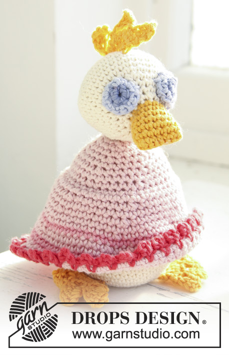 Mama Duck / DROPS Baby 13-29 - Zabawki Drops: kaczka z włóczki Drops Safran