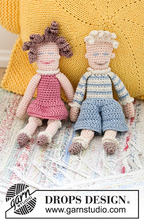 Pernille / DROPS Baby 13-37 - Crochet dolls “Peter” and “Pernille” in DROPS Muskat