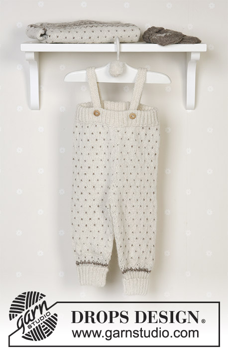 Winter Snuggles / DROPS Baby 13-5 - Gilet, pantalon, bonnet, moufles et chaussettes DROPS en Alpaca