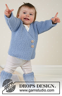 Turtle Tracker / DROPS Baby 13-9 - Knitted jacket, tube socks, soft toys and blanket in DROPS Alpaca