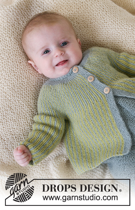 Little Fern / DROPS Baby 14-27 - Ensemble tricoté: Gilet et pantalon au point mousse, en DROPS Alpaca. Taille bébé et enfant, du 1 mois au 4 ans.