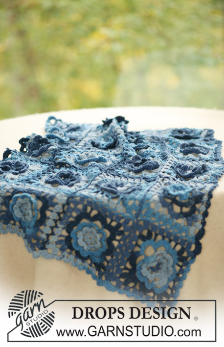 Baby Bloom / DROPS Baby 16-18 - Crochet baby blanket in DROPS Muskat Soft