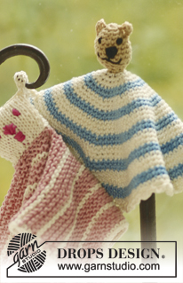 Cuddly Friend / DROPS Baby 17-26 - Pequenas mantas para bebés em croché e tricô com motivos de animais em DROPS Muskat 