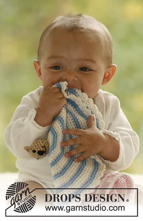Cuddly Friends / DROPS Baby 17-27 - Pequenas mantas para bebés em croché e tricô com motivos animais em DROPS Muskat” 