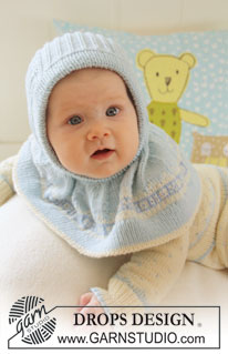 Sweet Cheeks / DROPS Baby 19-21 - Completo per neonati e bambini lavorato ai ferri formato da Cardigan, pantaloni, cappello e calze con motivi nordici lavorati in DROPS BabyMerino.