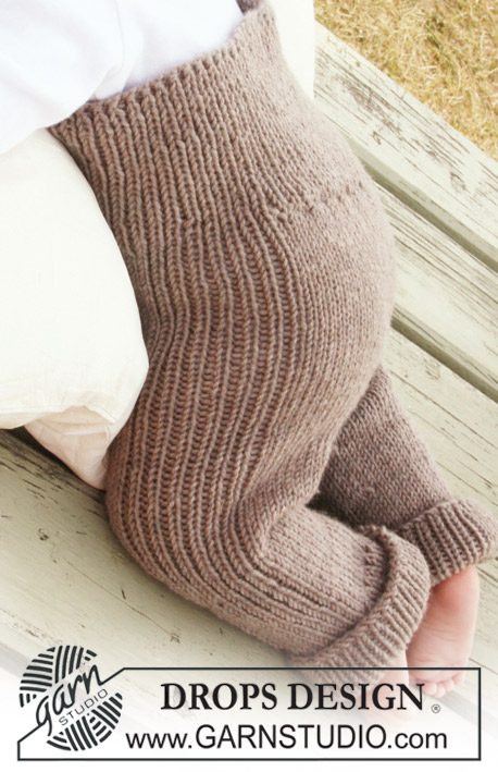 DROPS Baby 20-10 - Knitted pants in with rib for baby and children in DROPS Merino Extra Fine