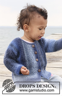 Tamzyn / DROPS Baby 20-15 - Rillestrikket jakke til baby og barn i DROPS Delight