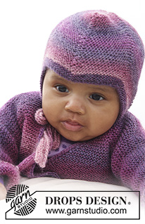 Sweet Evelina Hat / DROPS Baby 20-2 - Knitted hat in garter st for baby and children in DROPS Delight