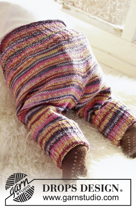 Stripy Stripes / DROPS Baby 21-28 - Knitted pants for baby and children in DROPS Fabel
