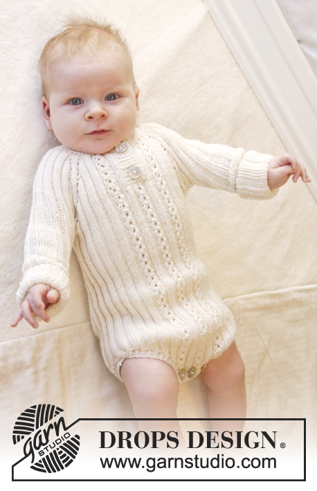 Simply Sweet / DROPS Baby 25-30 - Knitted baby body in rib, worked top down in DROPS BabyMerino. Size premature – 4 years.