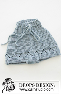 Odeta Pants / DROPS Baby 31-4 - Conjunto tricotado para bébé: calções e botinhas com ponto rendado e ponto jarreteira, em DROPS BabyMerino. Tamanhos prematuro) - 4 anos.
