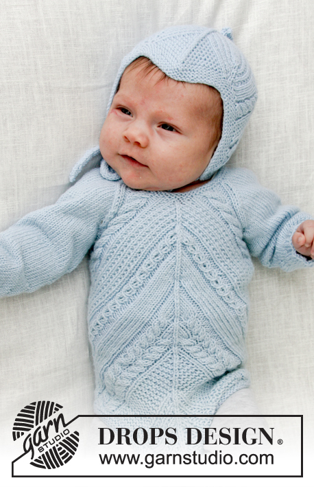 Celestina / DROPS Baby 31-6 - Body tricoté pour bébé, avec point ajouré et torsades, en DROPS BabyMerino. De la taille prématuré au 4 ans.