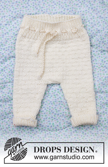 Winter Baby / DROPS Baby 33-12 - Souprava: dětské kalhoty a čepice pletené z příze DROPS Merino Extra Fine. Velikost: nedonošenci – 4 roky