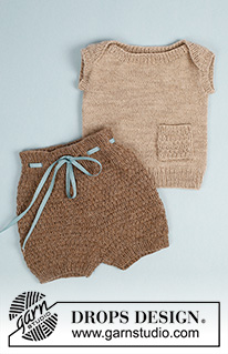Shorts and Sweet / DROPS Baby 33-23 - Strikket shorts til baby med strukturmønster i DROPS Flora. Størrelse prematur – 2 år.