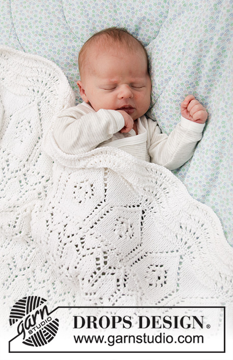 Memory Maker / DROPS Baby 33-35 - Manta bébé tricotada em DROPS Cotton Merino. Tema: Manta para Bebé