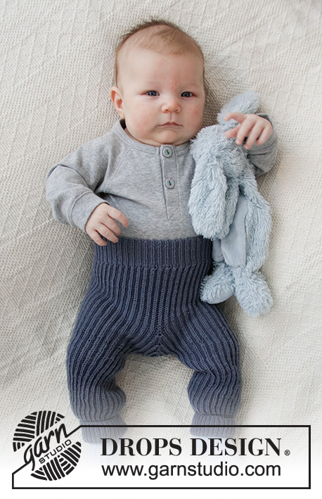 Early Nap Pants / DROPS Baby 36-5 - Vauvan ylhäältä alas neulotut housut DROPS BabyMerino -langasta. Työssä on täyspatenttineuletta. Koot keskonen - 4 vuotta.