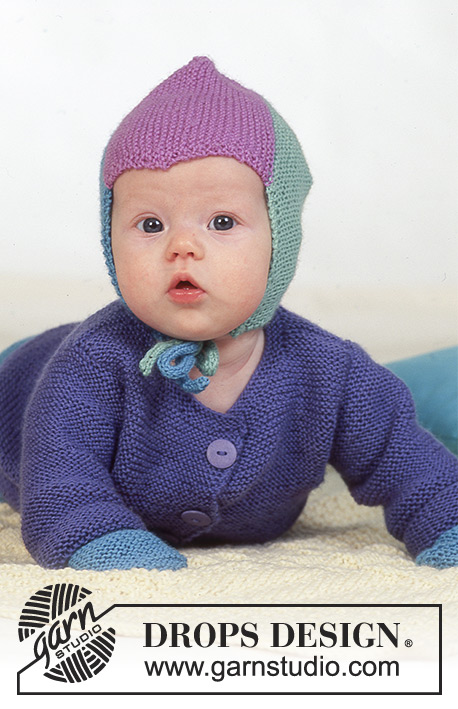 Colourful Dreams / DROPS Baby 4-18 - Gilet, pantalon, bonnet, moufles, chaussons et écharpe DROPS au point mousse en BabyMerino. Couverture en Karisma. Thème: Couverture bébé