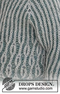 Harbour Highlights / DROPS Baby 43-19 - DROPS Alpaka lõngast ülevalt alla kootud kahevärvilises patentkoes ja raglaan varrukatega džemper vastusündinud beebile kuni 4 aastasele lapsele