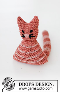 Cleo the Cat / DROPS Baby 43-22 - Knitted cat for babies and children in DROPS Merino Extra Fine. Theme: Soft toys.