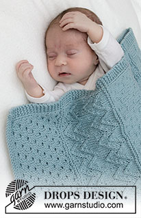 Dot Dot Line Blanket / DROPS Baby 46-3 - Knitted baby blanket in DROPS Merino Extra Fine. The piece is worked back and forth with relief-pattern.