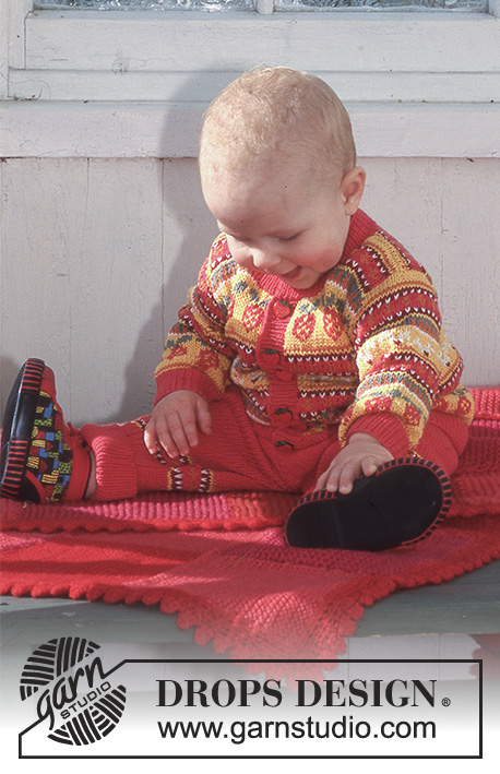 Fun and Berries Blanket / DROPS Baby 6-26 - Couverture tricotée pour bébé en DROPS Karisma ou DROPS Muskat. Thème: Couverture bébé