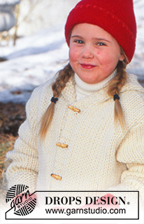 Elf Warmers / DROPS Children 12-23 - Veste tricotée pour enfant en DROPS Snow. Du 3 au 14 ans.