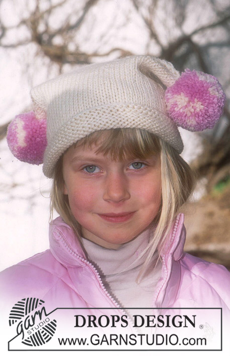 DROPS Children 12-32 - DROPS Hat with pompoms in Alaska