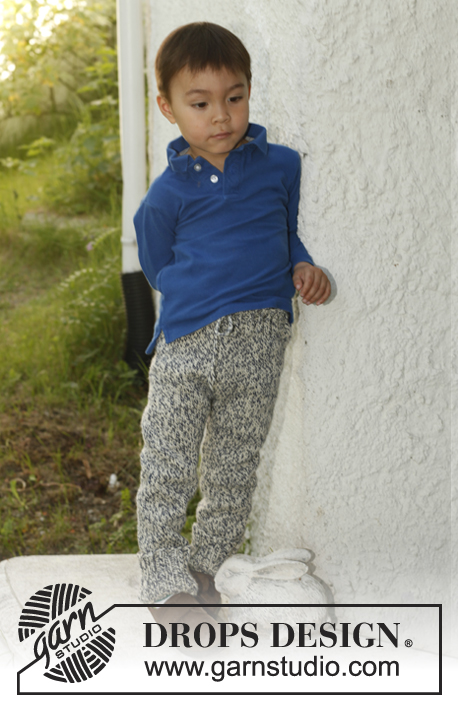 Ulrik / DROPS Children 23-40 - Kalhoty kamaše pletené z jednoduché příze DROPS Big Fabel nebo dvojité příze DROPS Fabel. Velikosti pro děti od 3 do 12 let