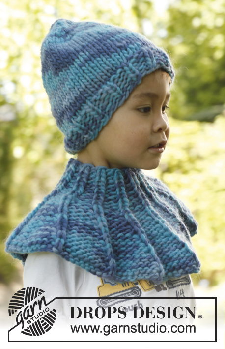 Amadeus / DROPS Children 23-52 - Tour de cou et bonnet tricotés en DROPS Snow, pour enfant. 
