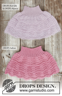 Princess Puff / DROPS Children 28-2 - Knitted skirt with wave pattern, flounces and rib in DROPS Kid-Silk and DROPS Alpaca or DROPS Safran. Size children 2 - 10 years.