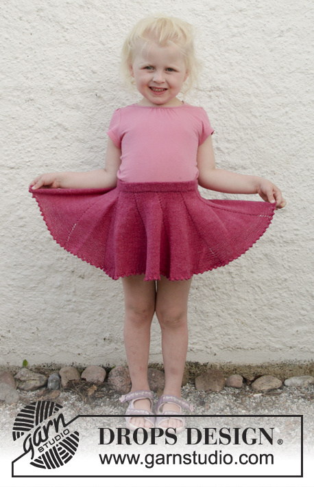 Sweet Curtsy / DROPS Children 28-9 - Dětská sukně pletená z příze DROPS Fabel. Velikost 2 - 10 let.