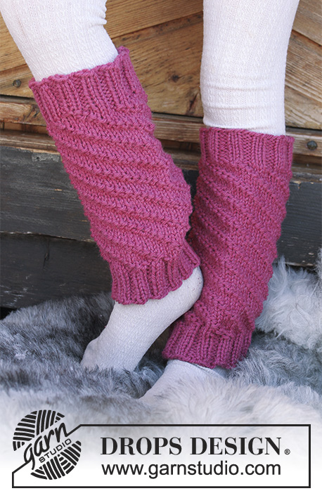 Kanelrose / DROPS Children 30-27 - Children’s knitted leg warmers with spiral pattern. Sizes 3 - 12 years. The piece is worked in DROPS Nepal.