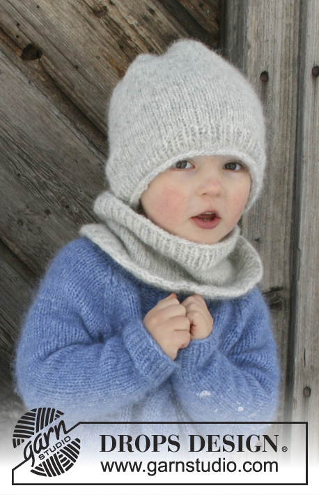 Blaze / DROPS Children 30-4 - The set consists of: Knitted hat and neck warmer for children. Sizes 2 - 12 years. The set is worked in DROPS Air.