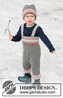 Shinny Upatree / DROPS Children 32-16 - Spodenki dziecięce na drutach, przerabiane od góry do dołu z włóczki DROPS BabyMerino, z żakardem norweskim. Od 6 miesięcy do 6 lat.