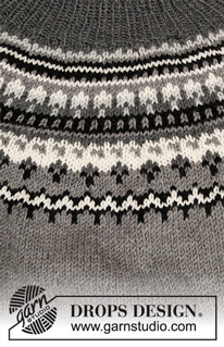 Dalvik / DROPS Children 34-18 - Strikket genser til barn i DROPS BabyMerino. Arbeidet strikkes ovenfra og ned med rundfelling og nordisk mønster. Størrelse 2-12 år.
Strikket lue til barn i DROPS BabyMerino med nordisk mønster. 
