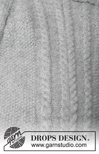Cable Road / DROPS Children 37-10 - Strikket genser til barn med fletter og raglan i 2 tråder DROPS Alpaca. Størrelse 3-12 år.