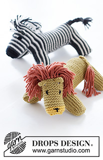 Kimba the Lion / DROPS Children 37-20 - Leão tricotado em ponto jarreteira em DROPS Merino Extra Fine.