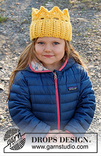 Queen Sofie / DROPS Children 37-26 - Heklet krone pannebånd til barn i DROPS Snow. Størrelse 2 - 8 år. Tema: Halloween.