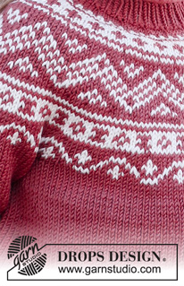 Lillesand Jumper / DROPS Children 37-5 - Knitted sweater for children in DROPS Karisma. The piece is worked top down, with round yoke and Nordic pattern. Sizes 2 – 12 years.