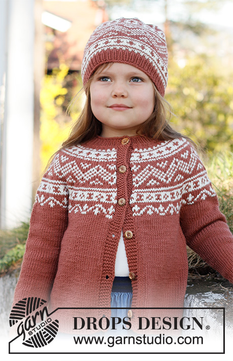 Lillesand / DROPS Children 37-6 - Knitted jacket for children in DROPS Merino Extra Fine. The piece is worked top down, with round yoke and Nordic pattern on the yoke. Sizes 2 – 12 years.