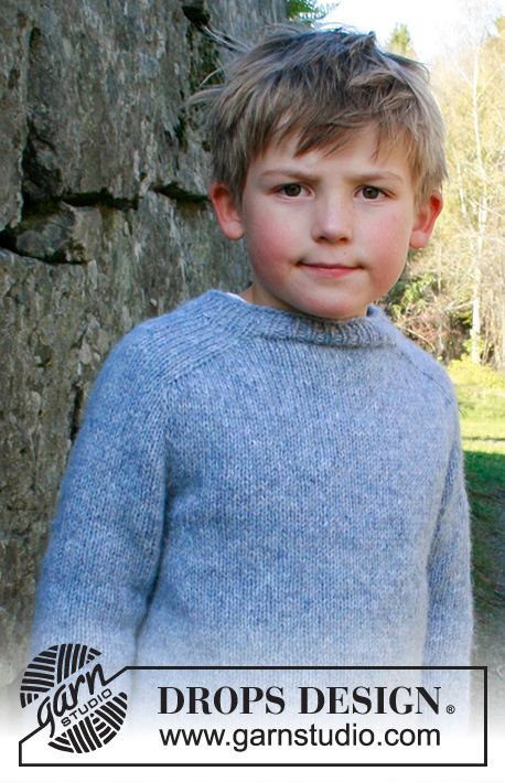 Outdoor Adventure / DROPS Children 40-19 - Strikket genser til barn i DROPS Air. Arbeidet strikkes ovenfra og ned med sadelskulder. Størrelse 3 - 14 år.