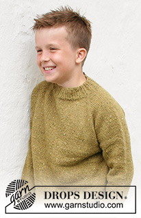 Just in Tweed / DROPS Children 40-9 - Knitted jumper for children in DROPS Soft Tweed. The piece is worked top down, with raglan. Sizes 3-14 years.