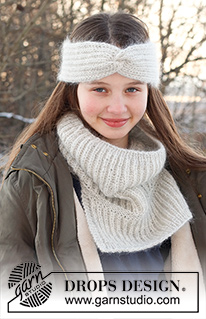 Winter Companions / DROPS Children 41-23 - Knitted head band and neck warmer for children in DROPS Alpaca and DROPS Kid-Silk. The piece is worked with English rib. Sizes 2 – 12 years.