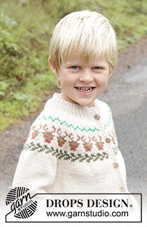 Reindeer Dance Cardigan / DROPS Children 47-17 - Casaco tricotado de cima para baixo para criança, em DROPS Daisy. Tricota-se com gola dobrada, encaixe arredondado e jacquard de renas. Tamanhos: 2 - 14 anos.