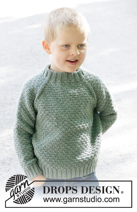 Winter Weekend / DROPS Children 47-33 - Knitted sweater for children in DROPS Merino Extra Fine. The piece is worked top down with relief-pattern, double neck and raglan. Sizes 2 - 12 years.
