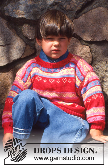 DROPS Children 5-5 - Patterned sweater in Muskat