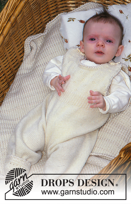 Little Treasure Blanket / DROPS Children 9-26 - Gestrickte Decke für Babys in DROPS Alaska und Cotton Viscose. Thema: Babydecke